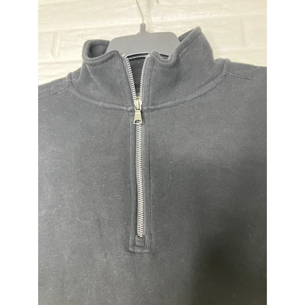 Banana Republic black quarter‎ zip pullover sweatshirt men's size medium casual